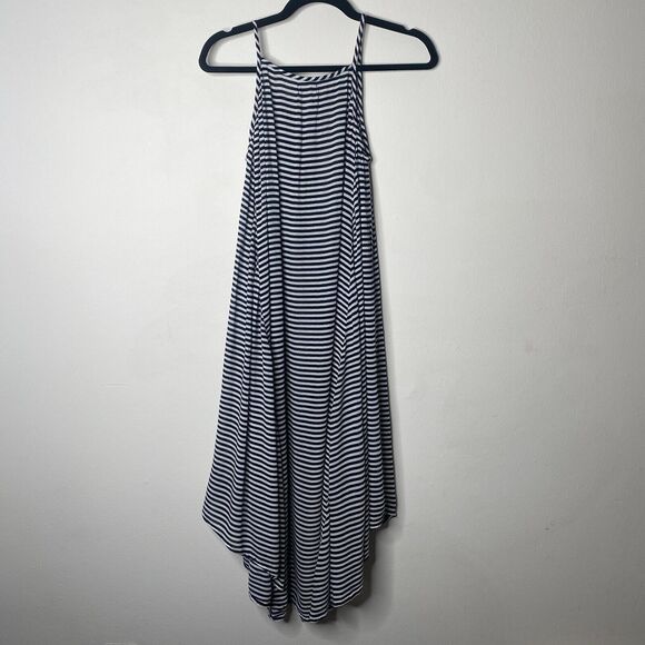 Mudpie Navy & White Thin Striped Flowy Sleeveless Stretch Tank Shift Dress S - Picture 4 of 11
